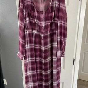 Torrid woman’s tops size 1 Wine and White plaid